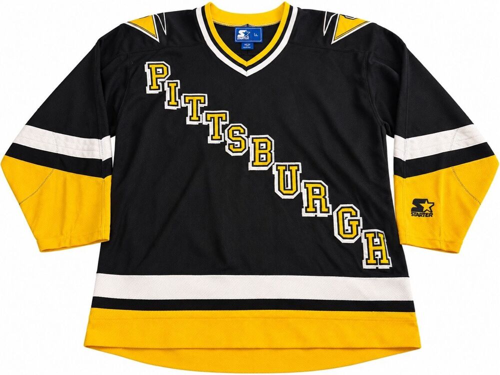 Starter Vintage Pittsburgh Penguins NHL Hockey Jersey Made Korea Men’s Large